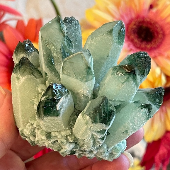 Wow!  Phantom green ghost Lemuria Quartz Clusters - Picture 6 of 10